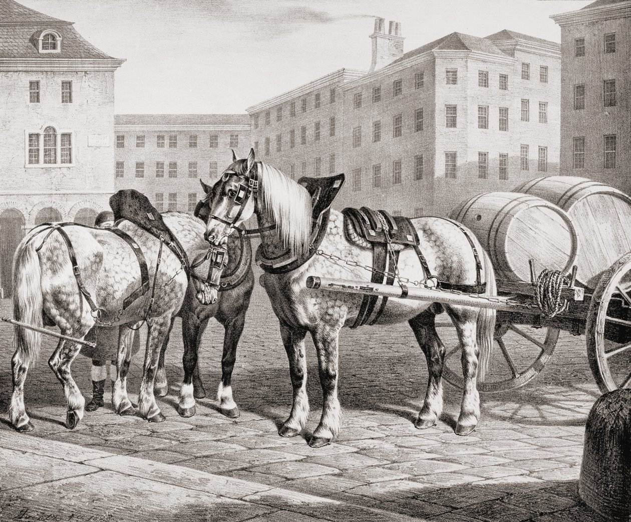 Engelska bondhästar, 1823 av French School