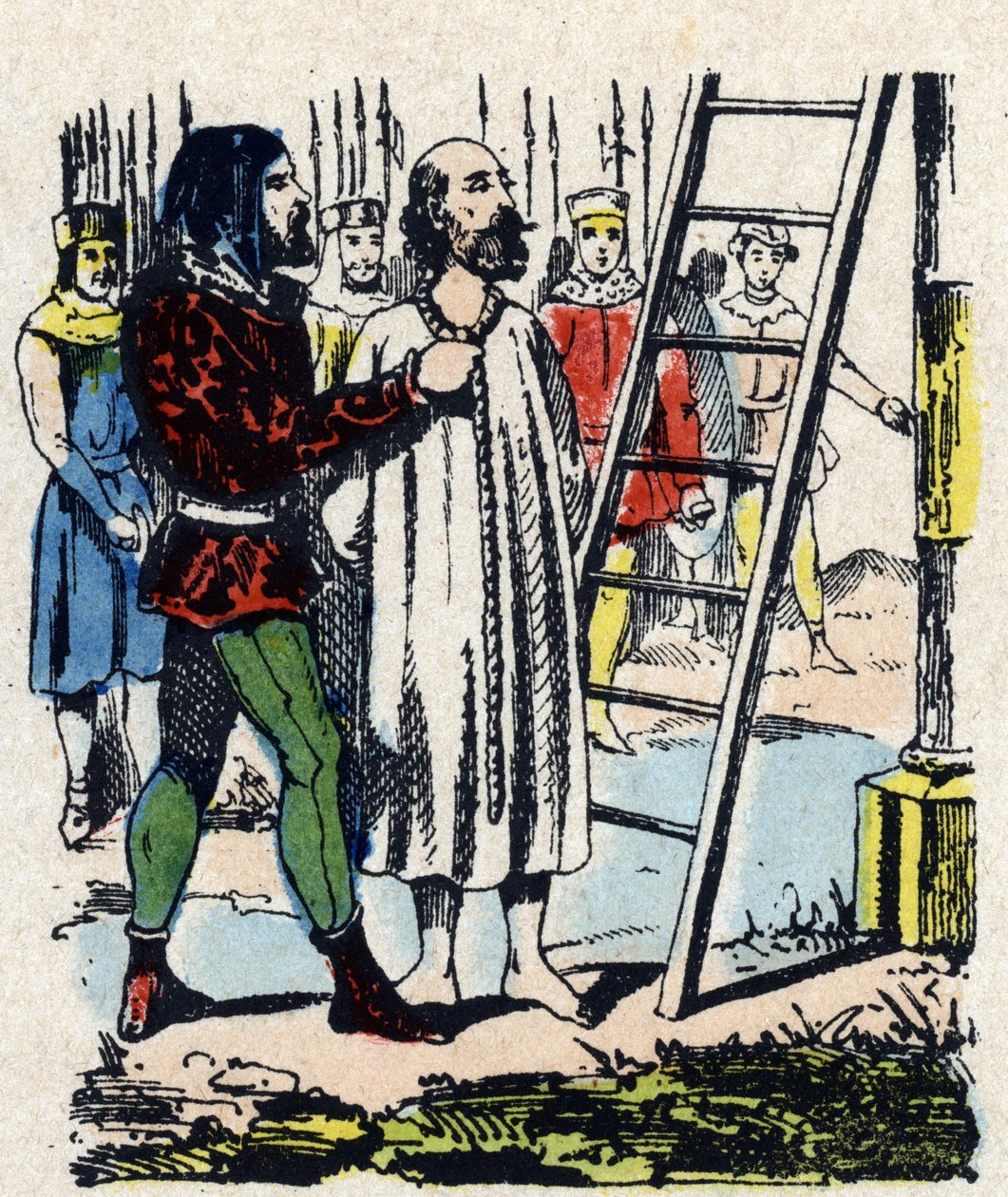 Enguerrand de Marigny (1260-1315) fördömd av en kommission återförenad i Vincennes, hängdes i Montfaucon gibet han hade eriger - När Philippe IV dör anklagas hans impopulära minister, Enguerrand de Marigny (orättvist) för olika brott inklusive av French School