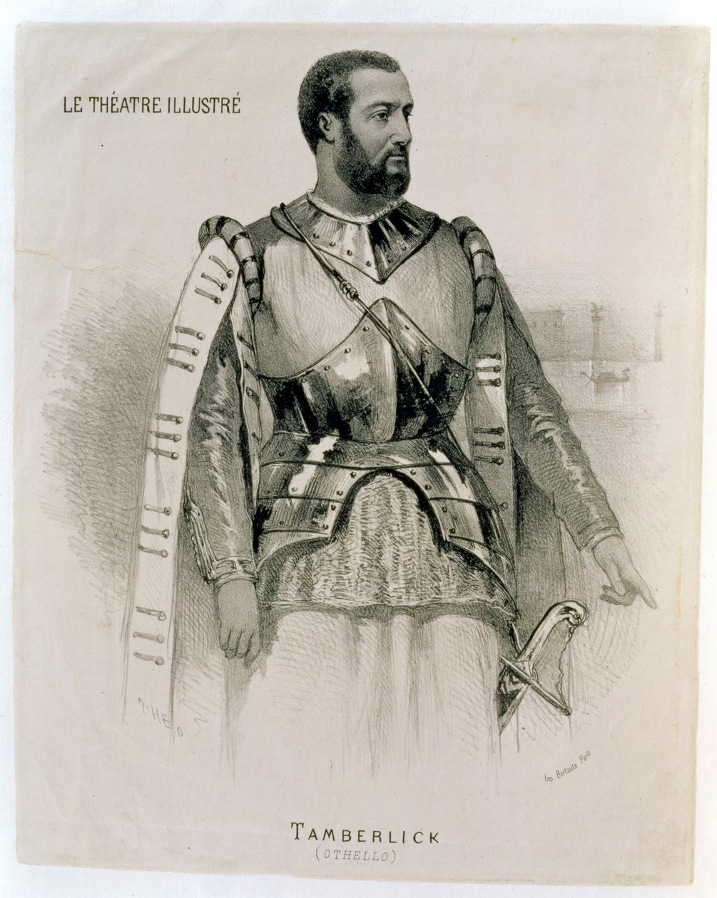 Enrico Tamberlick som Othello, från The Illustrated Theatre av French School