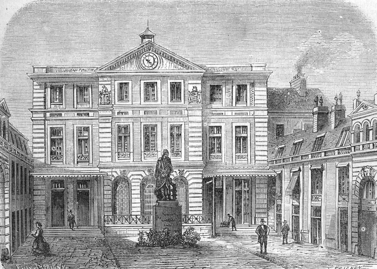 Ingångsgården till Imperiale Imperial Imprimerie som sedan flyttade in i Hotel de Rohan - (gravyr) 1864 av French School