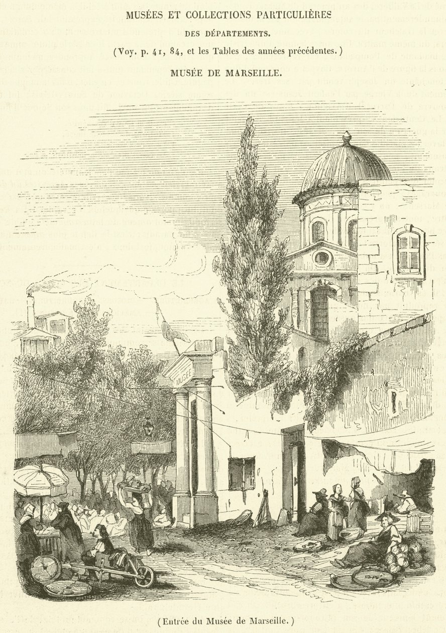 Ingång till Marseille-museet (gravyr) av French School