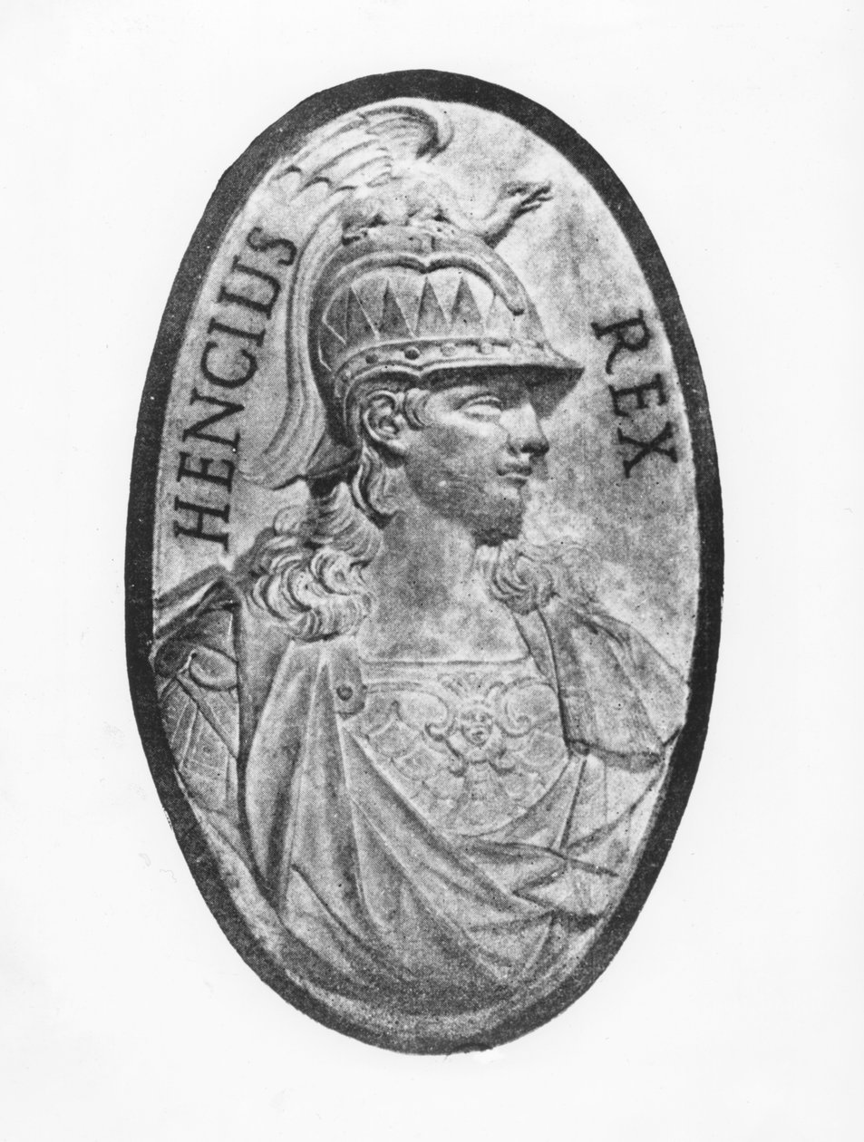 Enzo, kung av Sardinien (litho) av French School