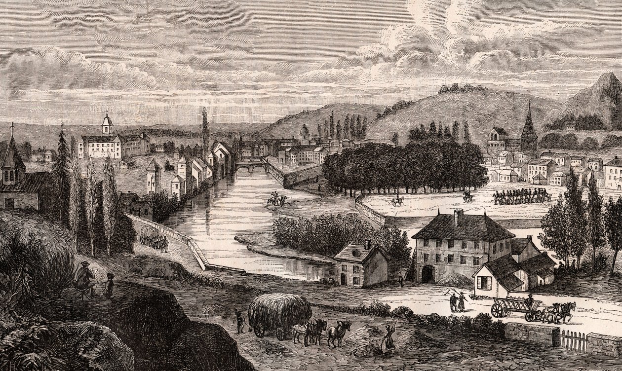 Epinal - Lorraine - gravyr i "La France illustrée: geografi, historia, statistisk administration" av V.A. Malt-Brown. 1884 av French School