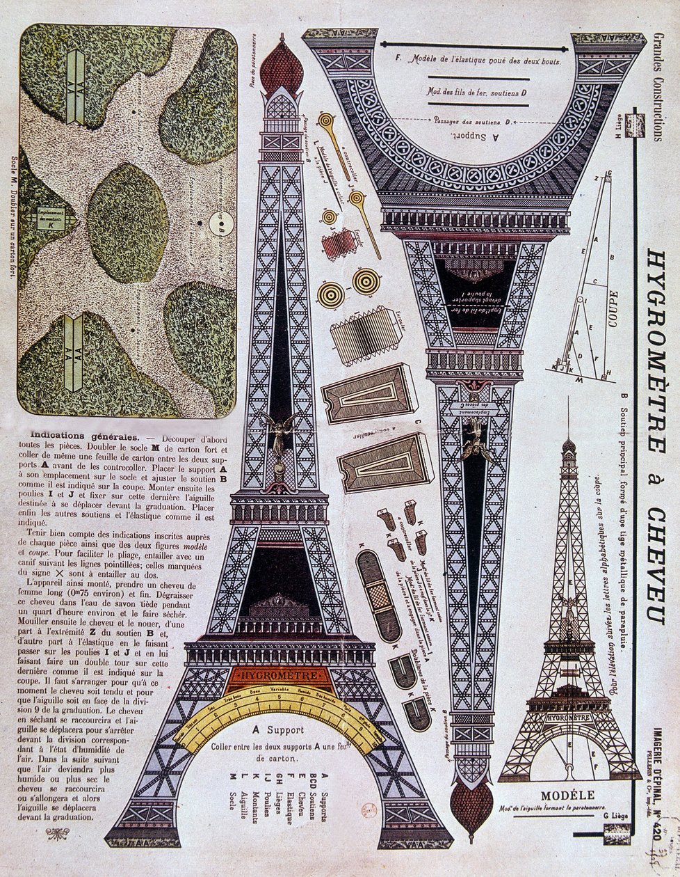 Epinal avbildning nummer 420 (Grande Construction) från 1908 på Eiffeltornet. av French School