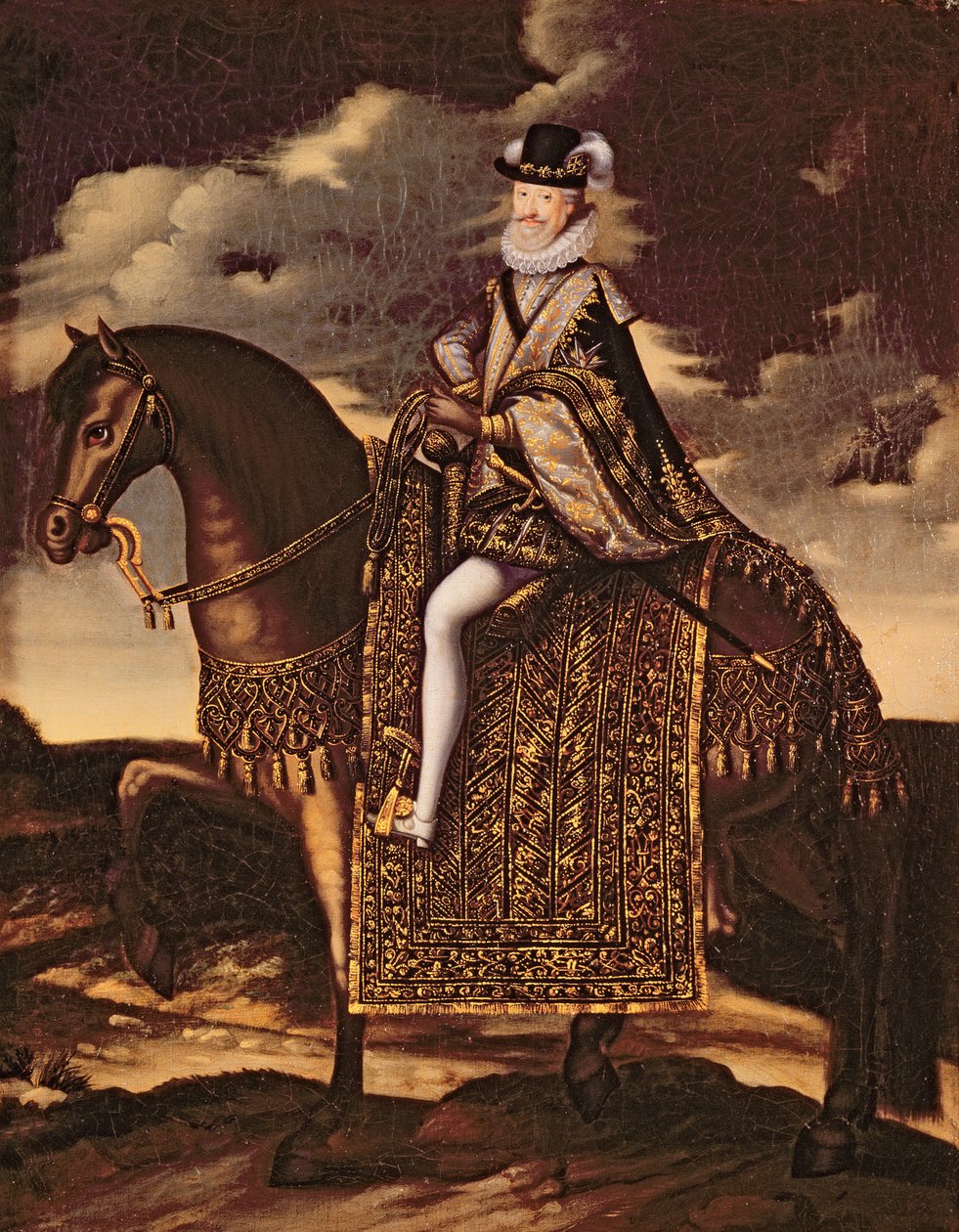 Ridsporträtt av Henri IV (1553-1610) av French School