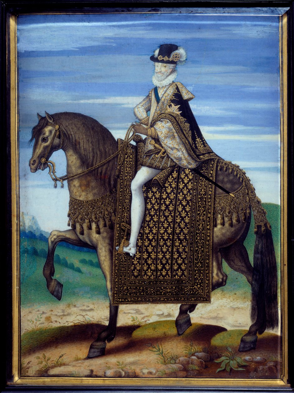 Ridsporträtt av Henri IV (1553-1610) av French School