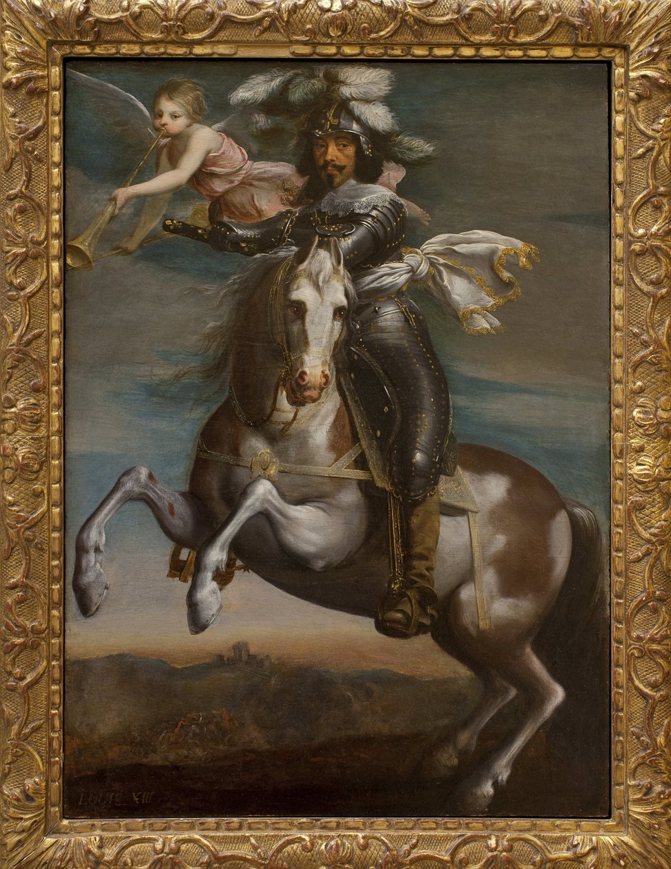 Ryttarporträtt av Ludvig XIII (1601-1643). Målning omkring 1630. Art francais 1600-tal. Musée des Beaux Arts de Rouen. av French School
