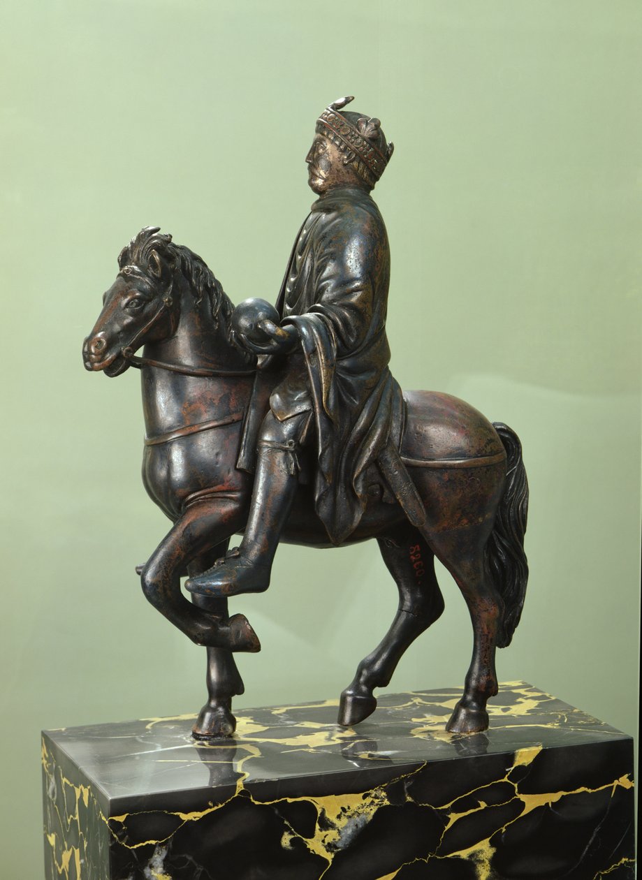 Ridstaty av Karl den Store (742-814) (brons) (se även 152998) av French School