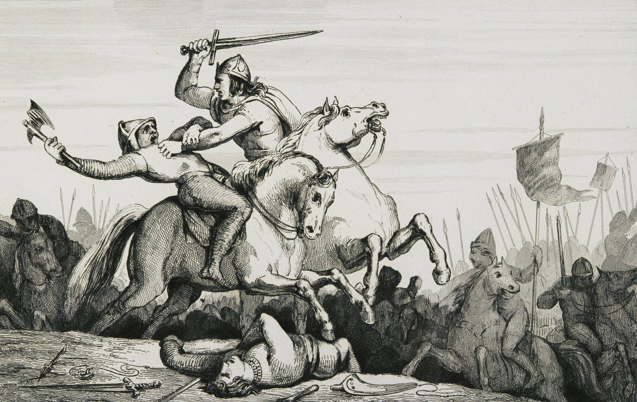 Eudes (860-98) i strid mot normanderna, från 