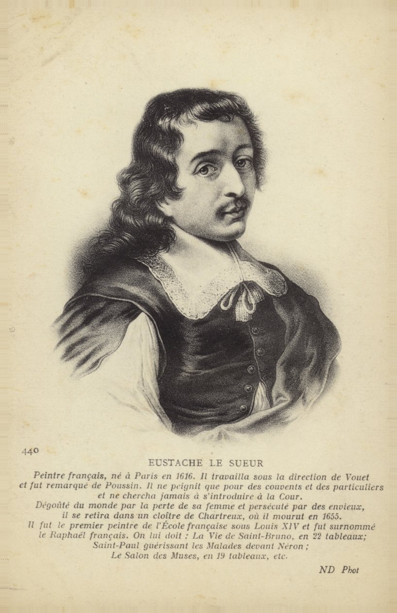 Eustache Le Sueur, fransk målare (litografi) av French School