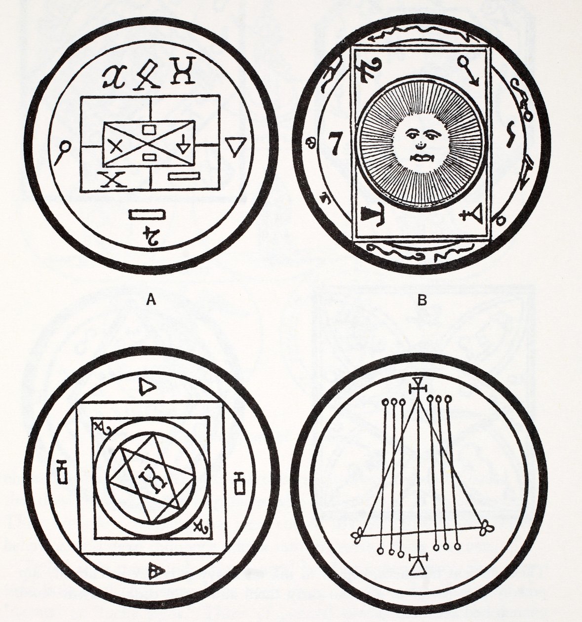 Exempel på gamla talismaner av French School