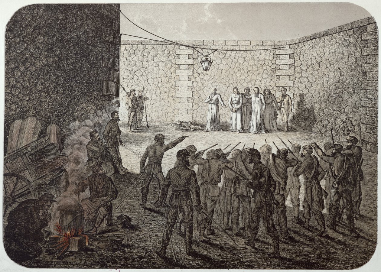 Avrättning av gisslan under kommunen, 1871 av French School