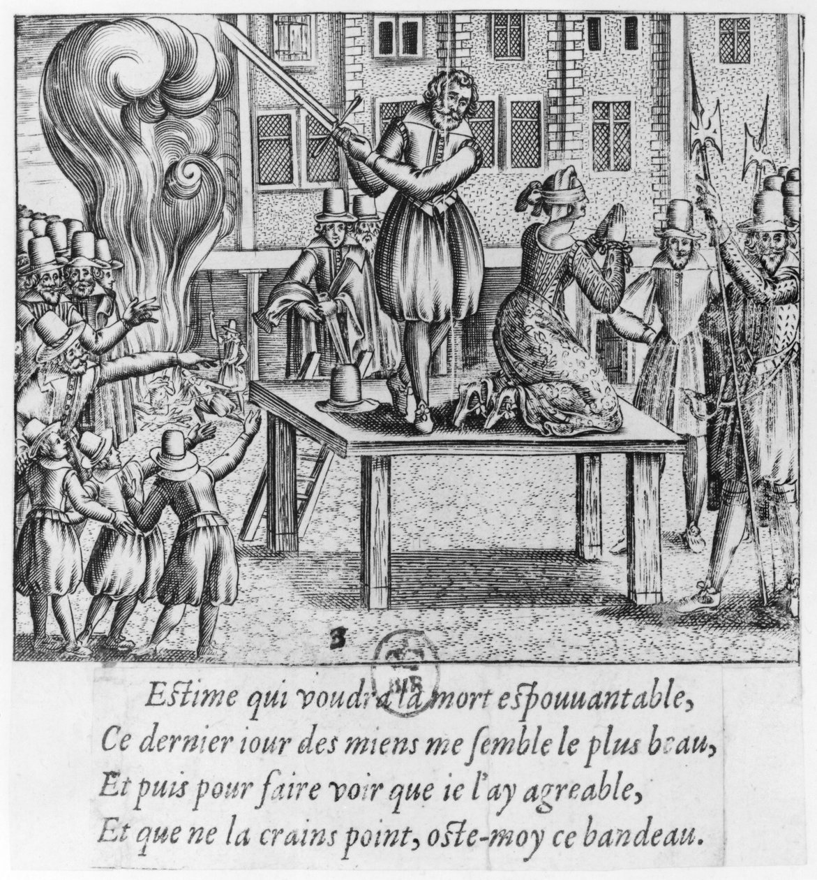 Avrättning av Leonora Galigai (1571-1617) den 8 juli 1617 av French School