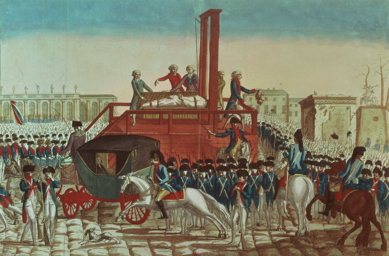 Avrättning av Ludvig XVI (1754-93) 21 januari 1793 (se även 154902) av French School