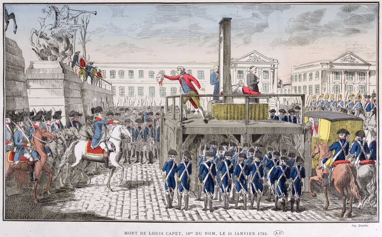Avrättning av Ludvig XVI (1754-93) 21 januari 1793 av French School