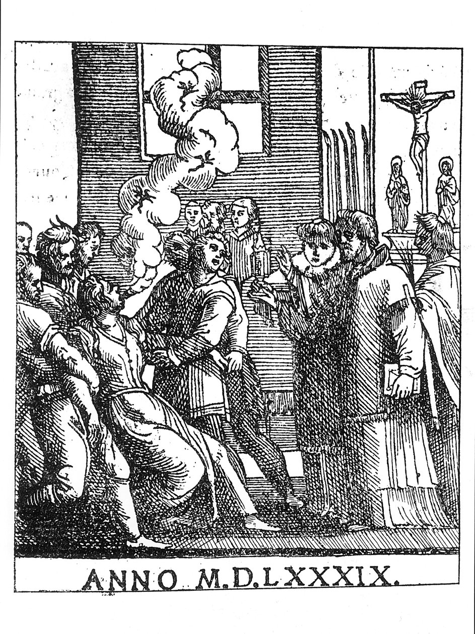 Exorcerande scen 1589 av French School