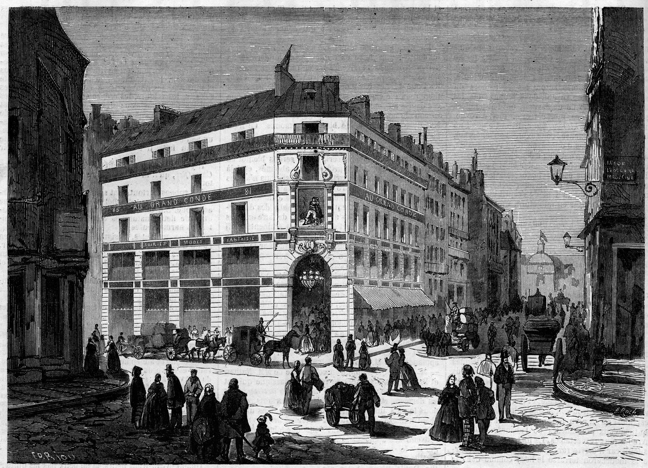 Exteriörvy av de nya butikerna i Grand Conde, i Paris, invigdes den 8 april av French School