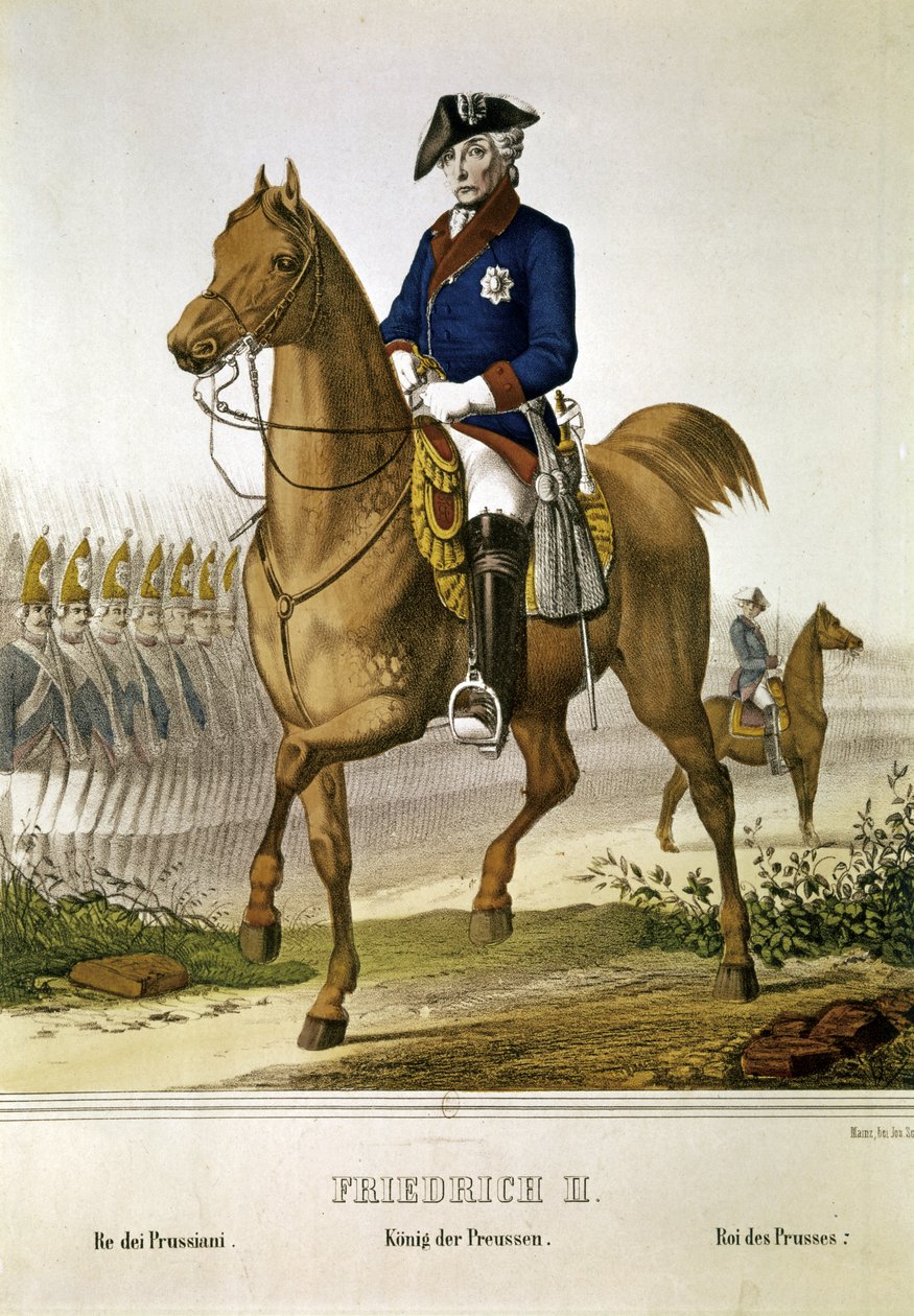 FRIEDRICH II "DEN STORE": Kung av Preussen (1712-1786) (tryck) av French School