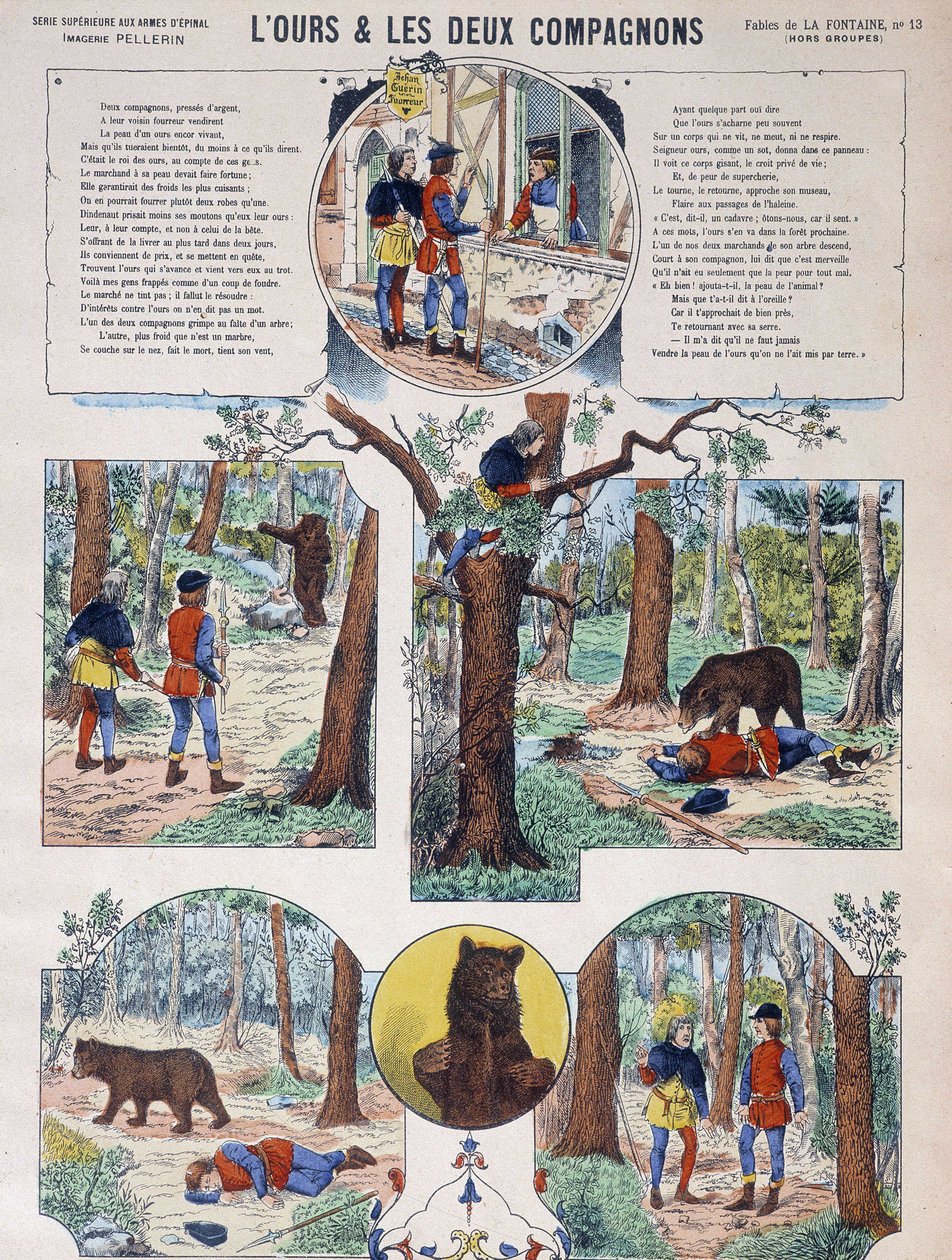 La Fontaines fabel: Björnen och de två följeslagarna - Image d