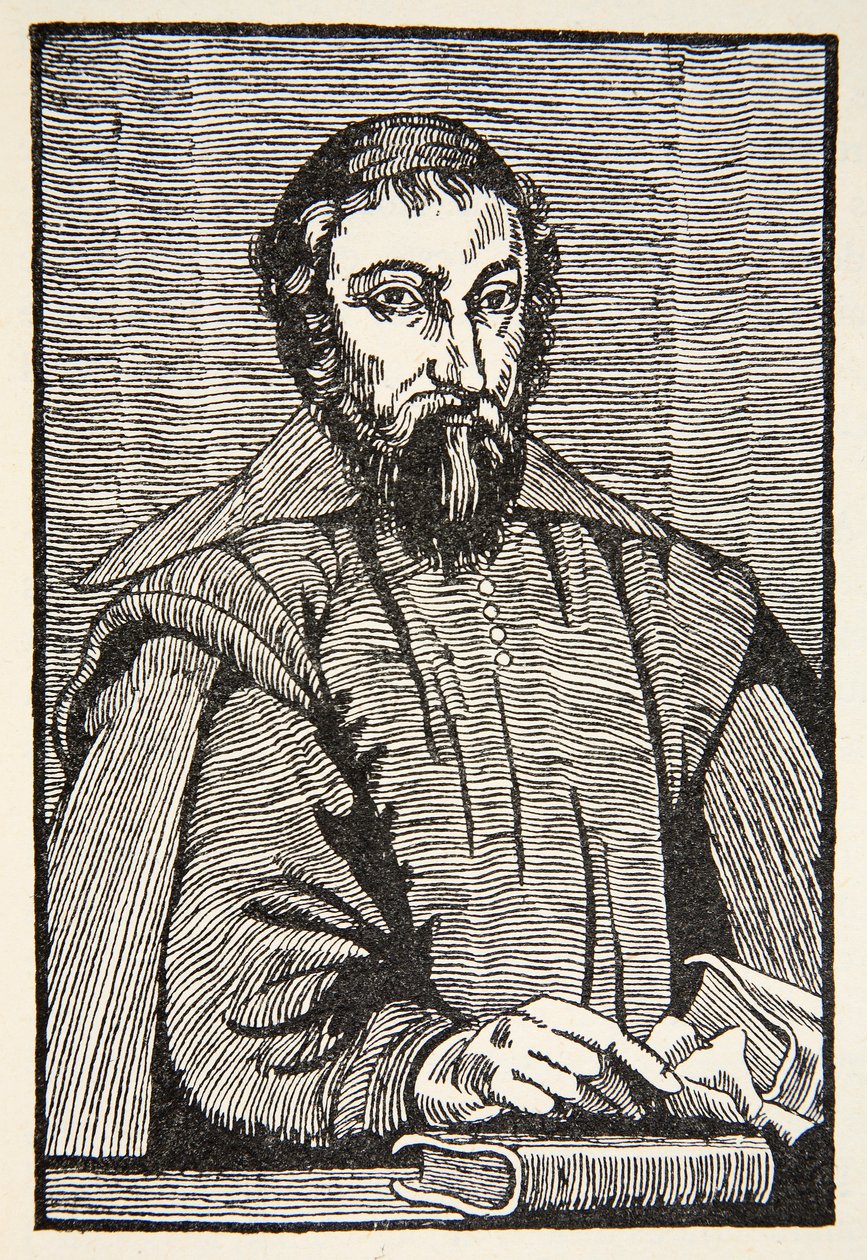 Fabri de Peiresc, kopia av Boris Mestchersky (d.1957) illustration från Histoire de la Nation Francaise, Sciences, Volumes I & II, av Gabriel Hanotaux (1853-1944), 1924 av French School