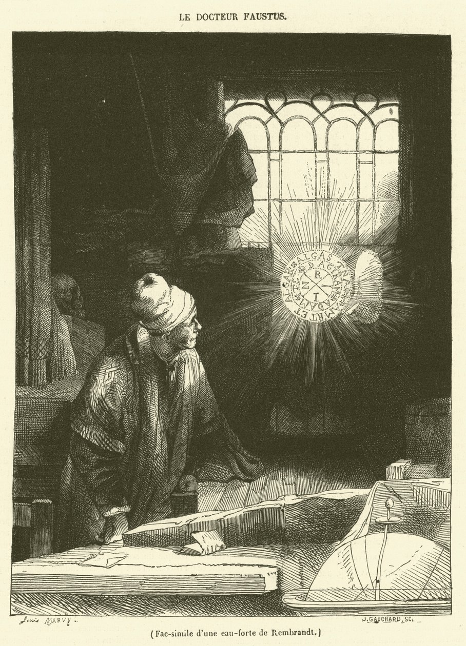 Faksimil av en gravyr av Rembrandt av French School