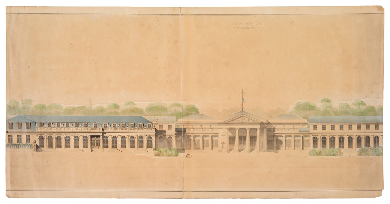 Fasad av Chateau de Neuilly av French School