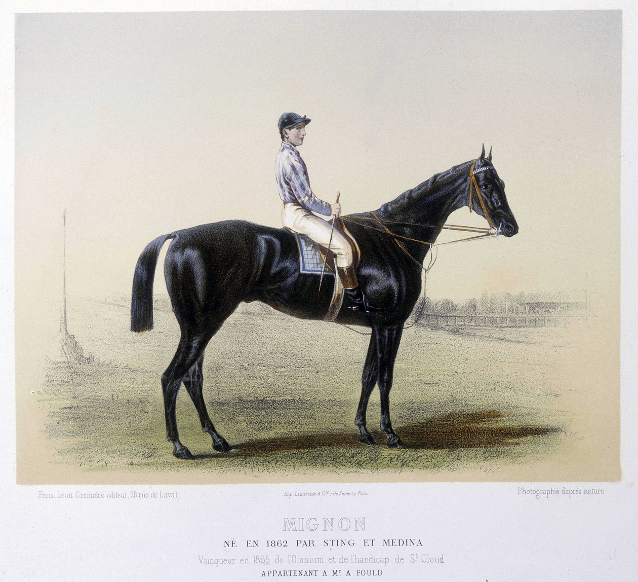 Berömd tävlingshäst - i "" The Centaur"" 1866 av French School