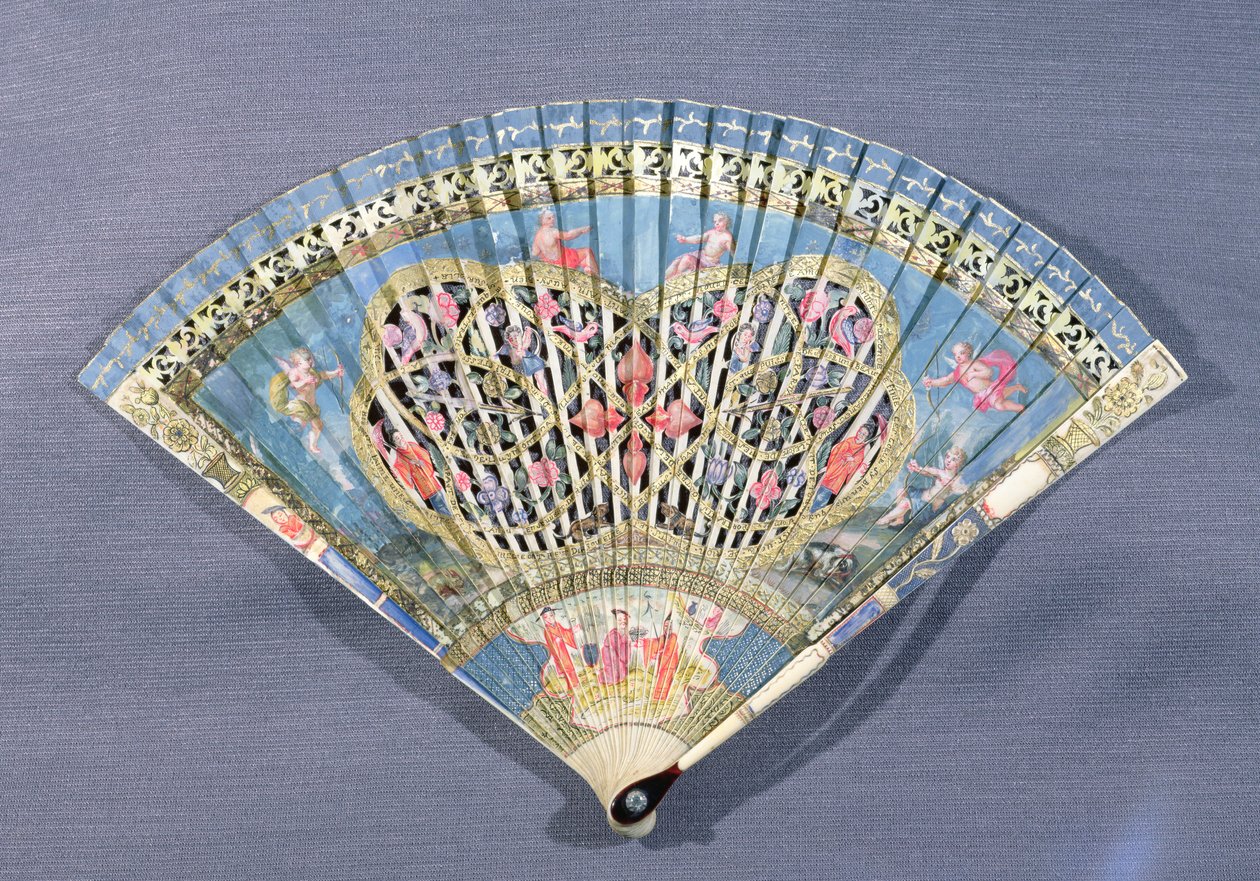 Fläkt med amoriner, 1600-tal av French School