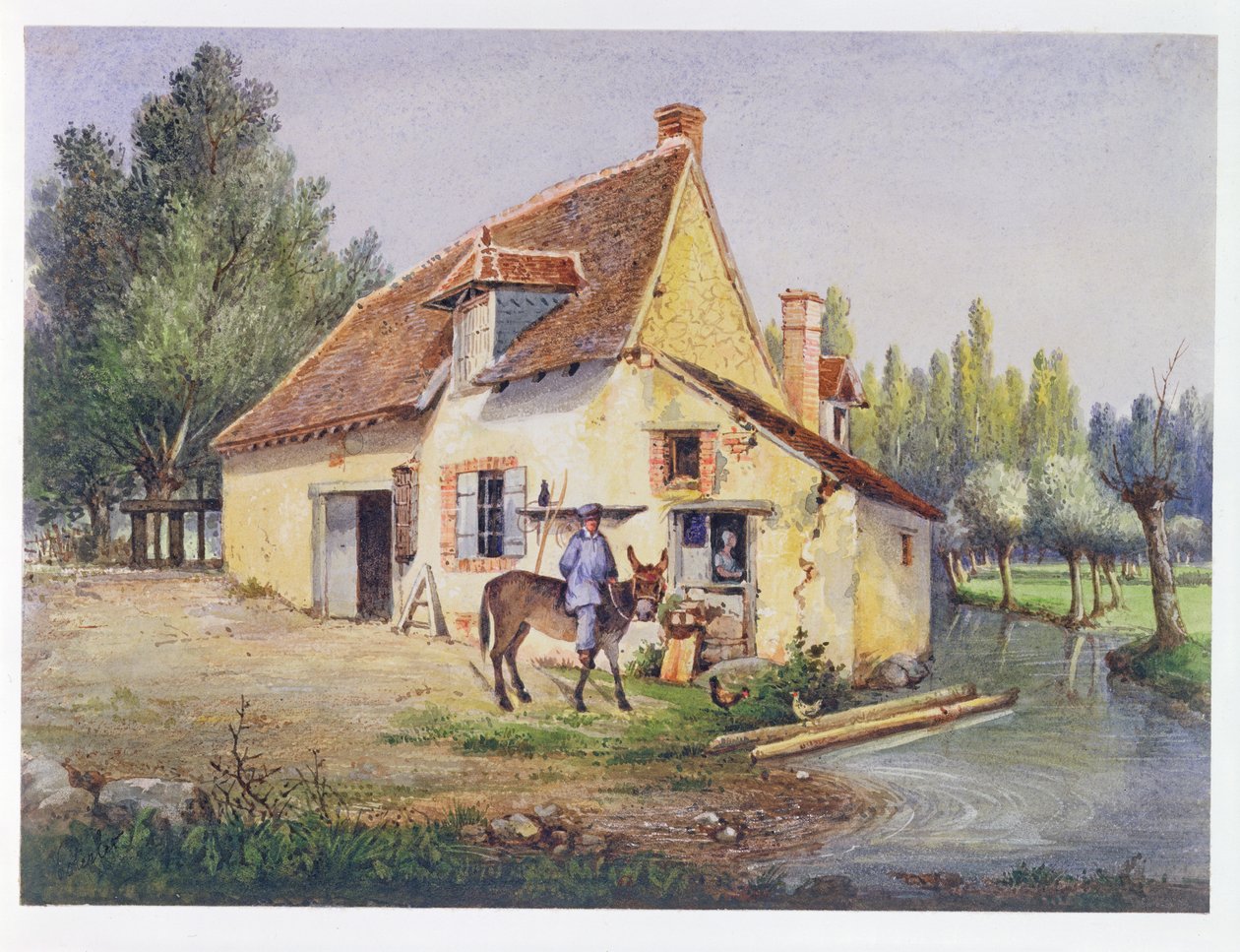 Gård i regionen Epernay, ca 1850 (wc på papper) av French School