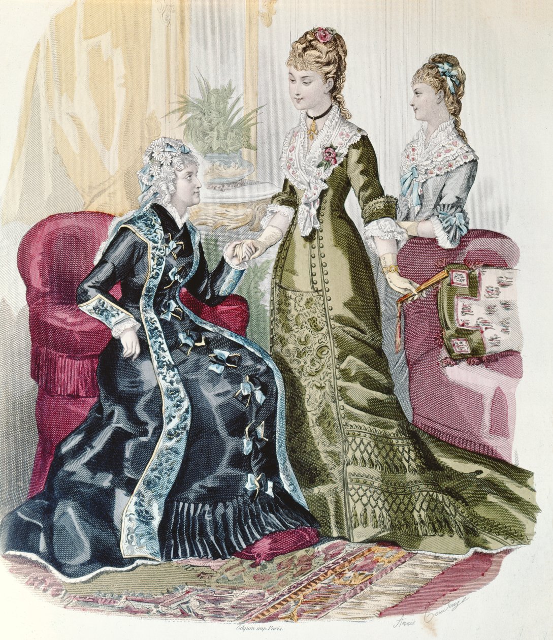 Fashion of the Second Empire, från La Mode Illustrée av French School