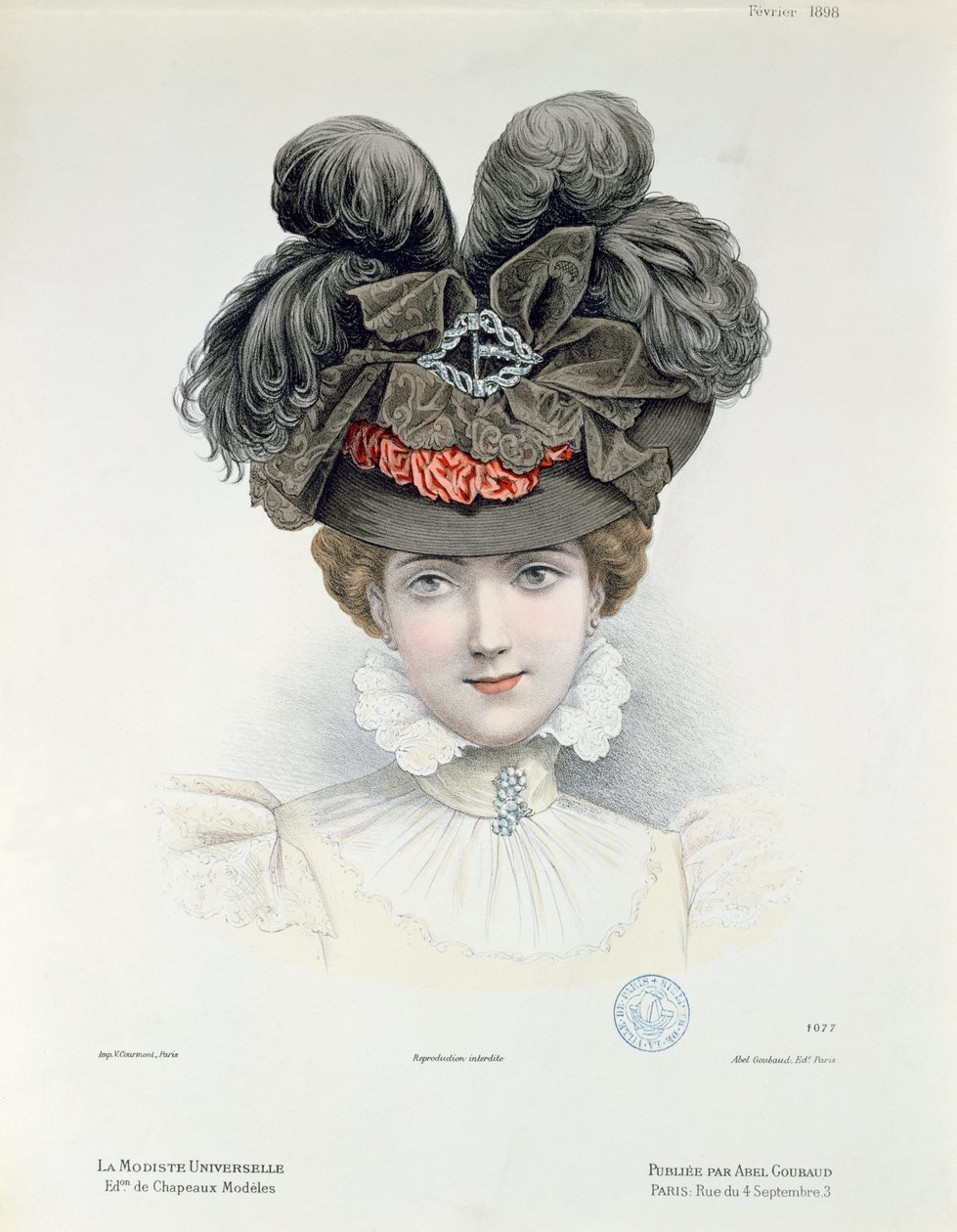 Modetallrik från La Modiste Universelle, februari 1898 av French School