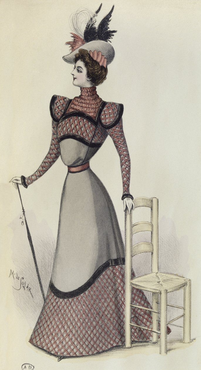 Modetallrik, illustration från La Nouvelle Mode, 1897 av French School