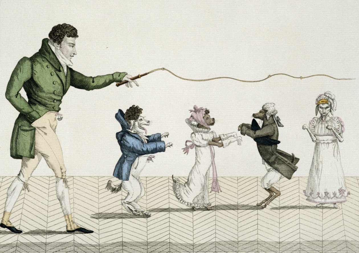 Fashionabla hundar, tallrik 35 från Le Bon Genre, 1808 av French School