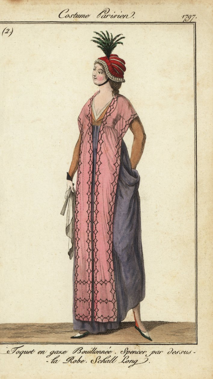 Fashionabla kvinnor i Directoire av French School