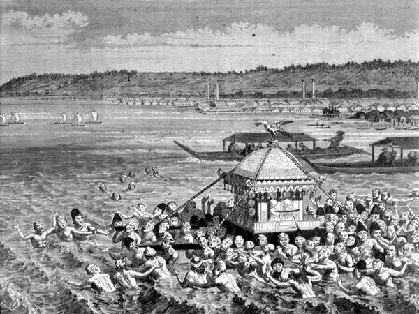 Festival of Gots-Tennoo på 1880-talet (gravyr) av French School