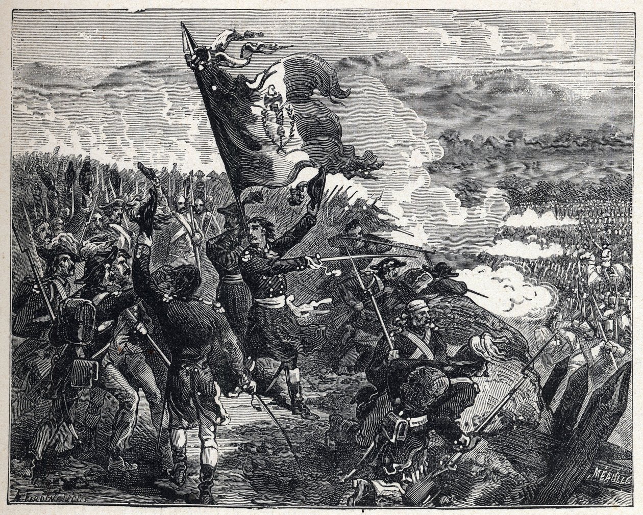 Första koalitionen: Överste Antoine Guillaume (Antoine-Guillaume) Rampon (1759-1842) vid slaget vid Montenotte den 12 april av French School