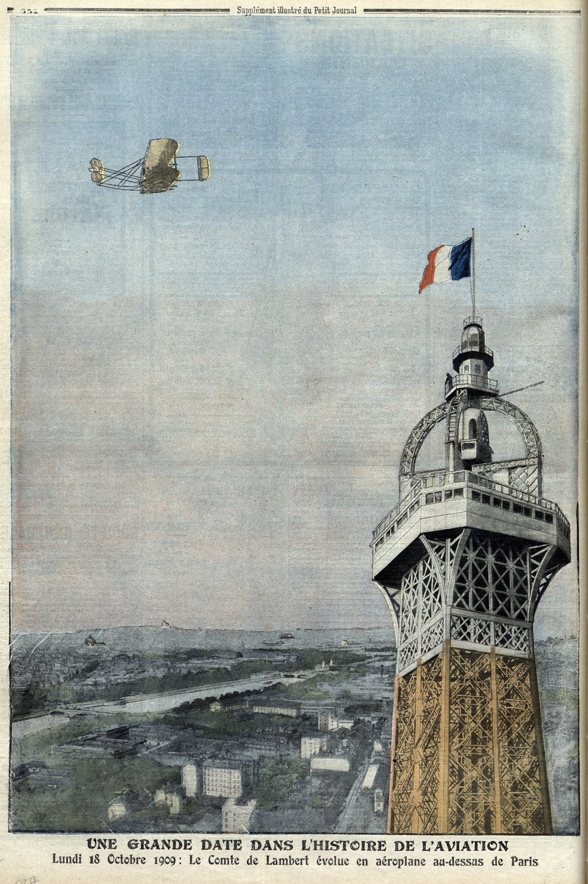 Greven av Lamberts flygning över Paris den 18 oktober av French School