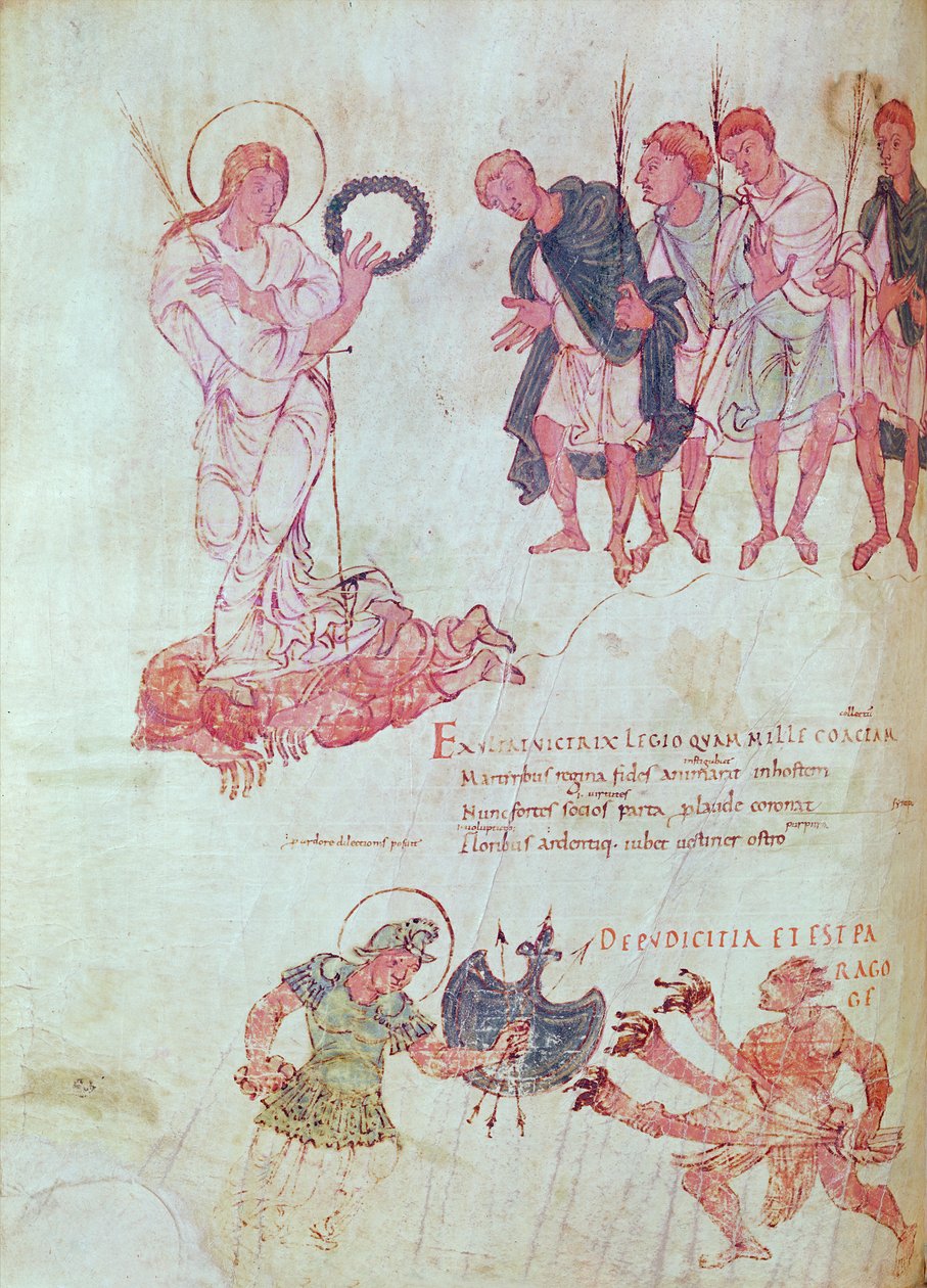 Fol.15.083 från Psychomachia av Prudentius av French School