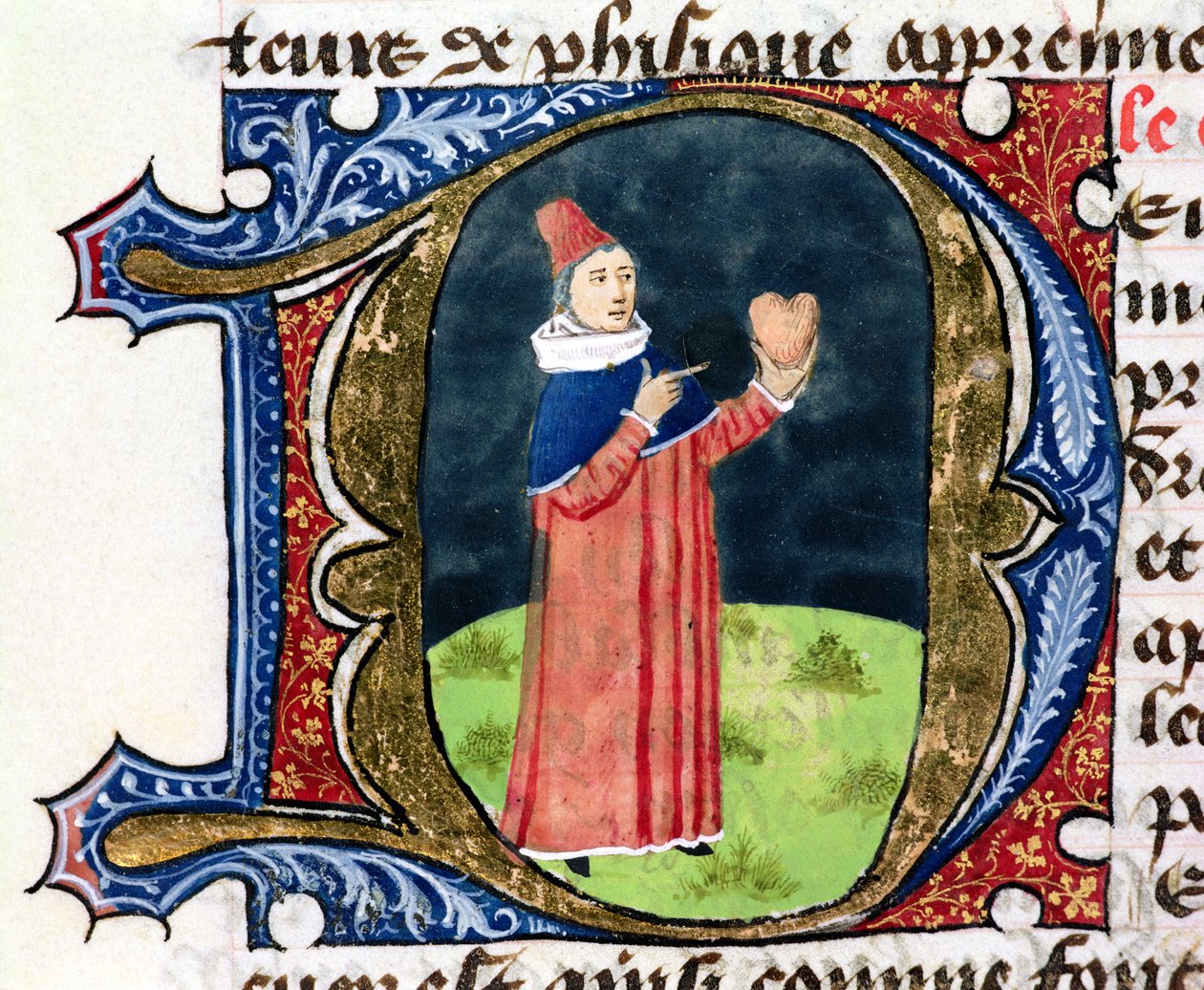 Fol.38v The Heart, från Traite de Medecine av Aldebrande de Florence, 1356 av French School