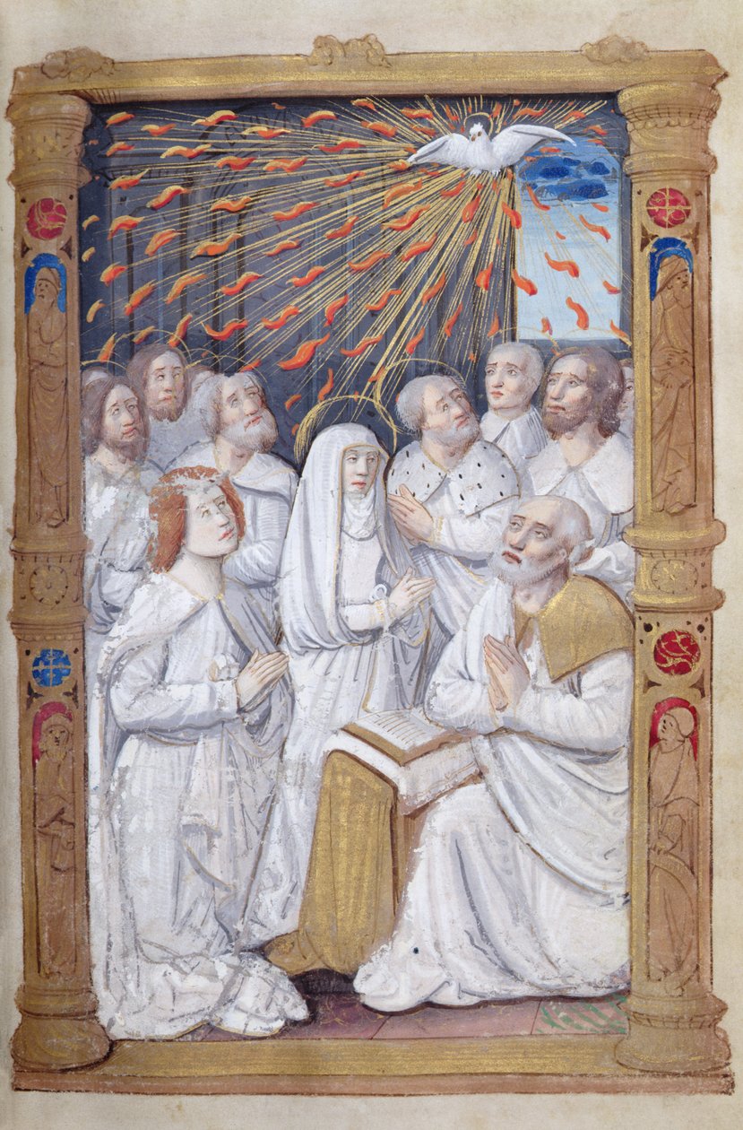 Fol.48 r Pingst, från Timmar för Roms bruk av French School