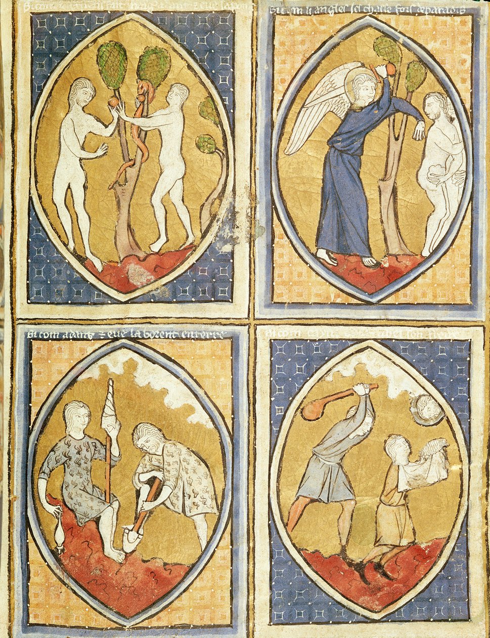 Fol.93r Berättelsen om Adam och Eva, från Image du Monde av French School