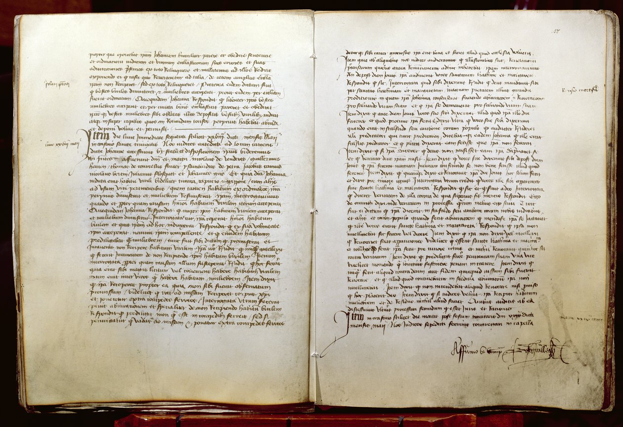 Folio 108 från The Trial of Relapse of Jeanne d