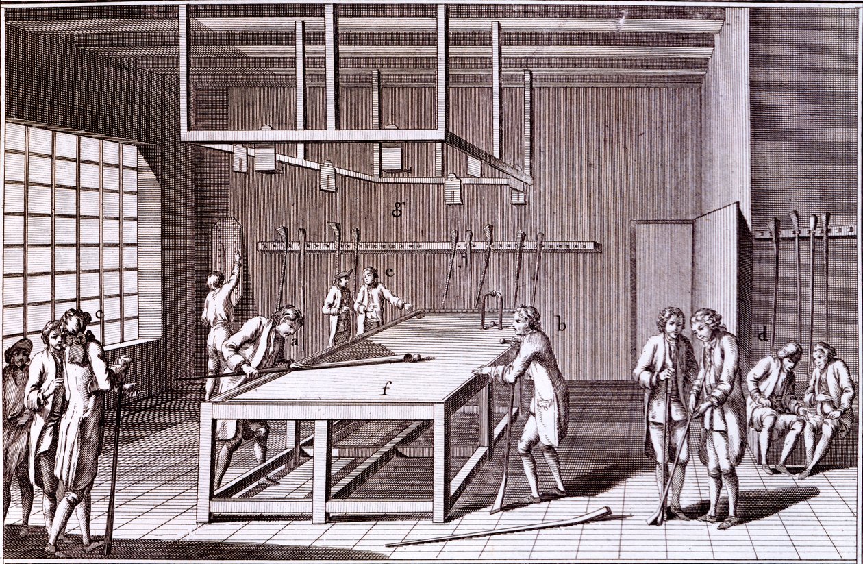 Form of Billiards spelas i Frankrike, mitten av 1700-talet av French School