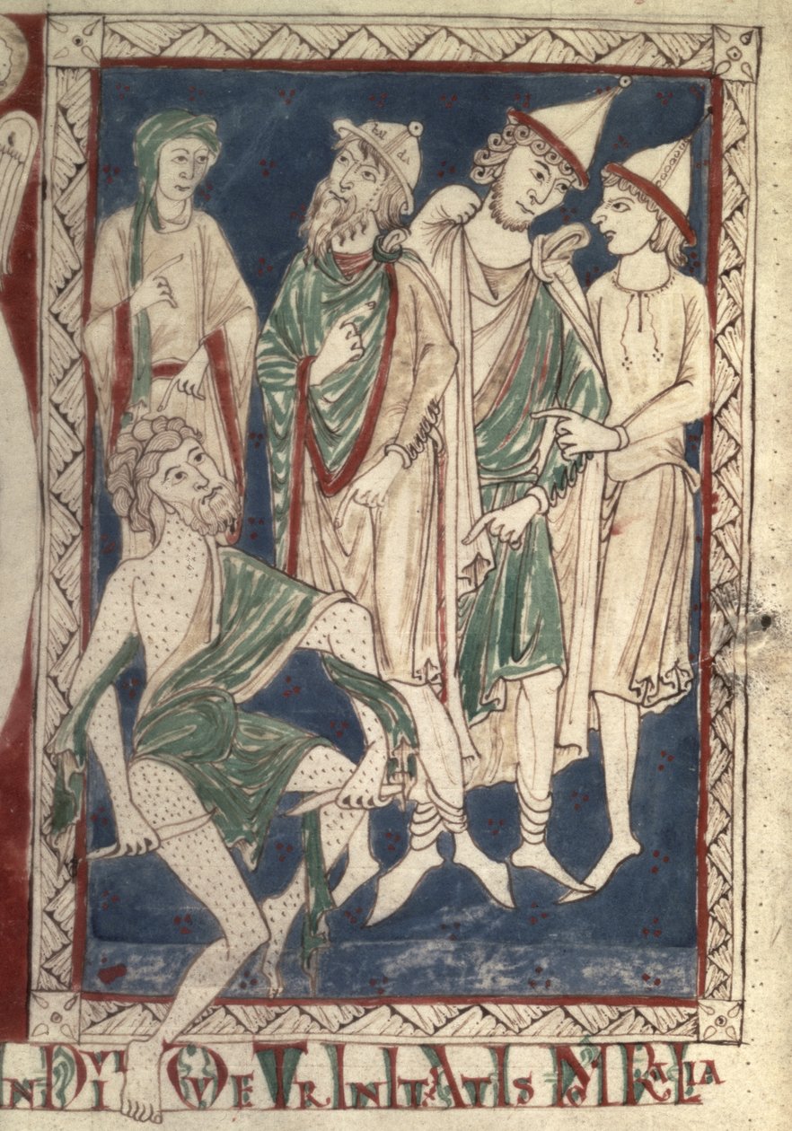 Fr.15307 f.1v Job som kliar sina sår av French School