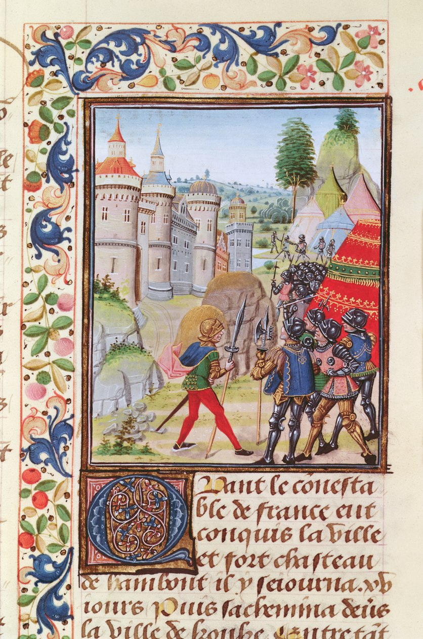 Fr 2643 f.410 Belägringen av Brest 1373, från Froissarts Chronicle av French School