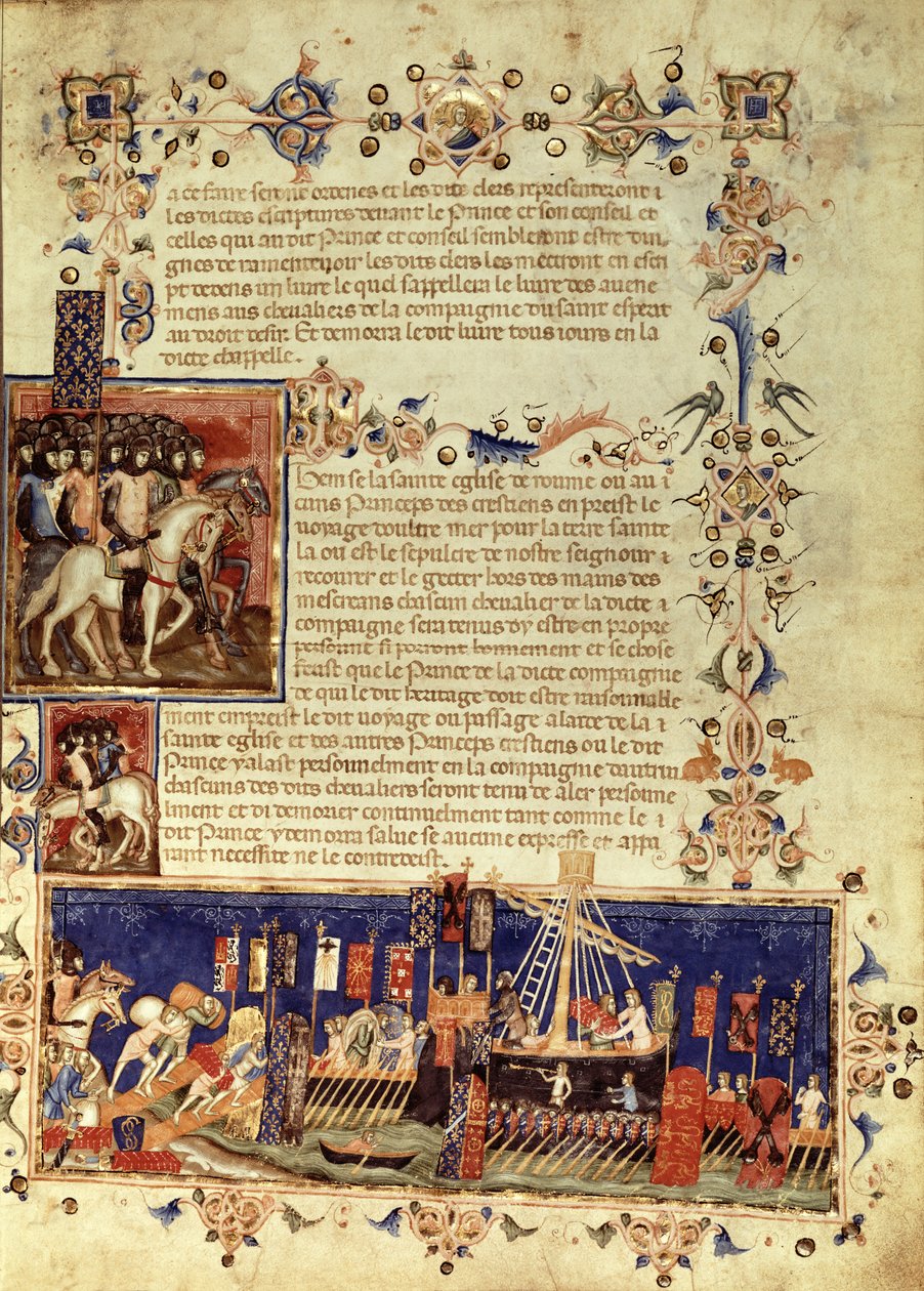 Fr 4274 fol.6 Avgång till korstågen, 1352 av French School
