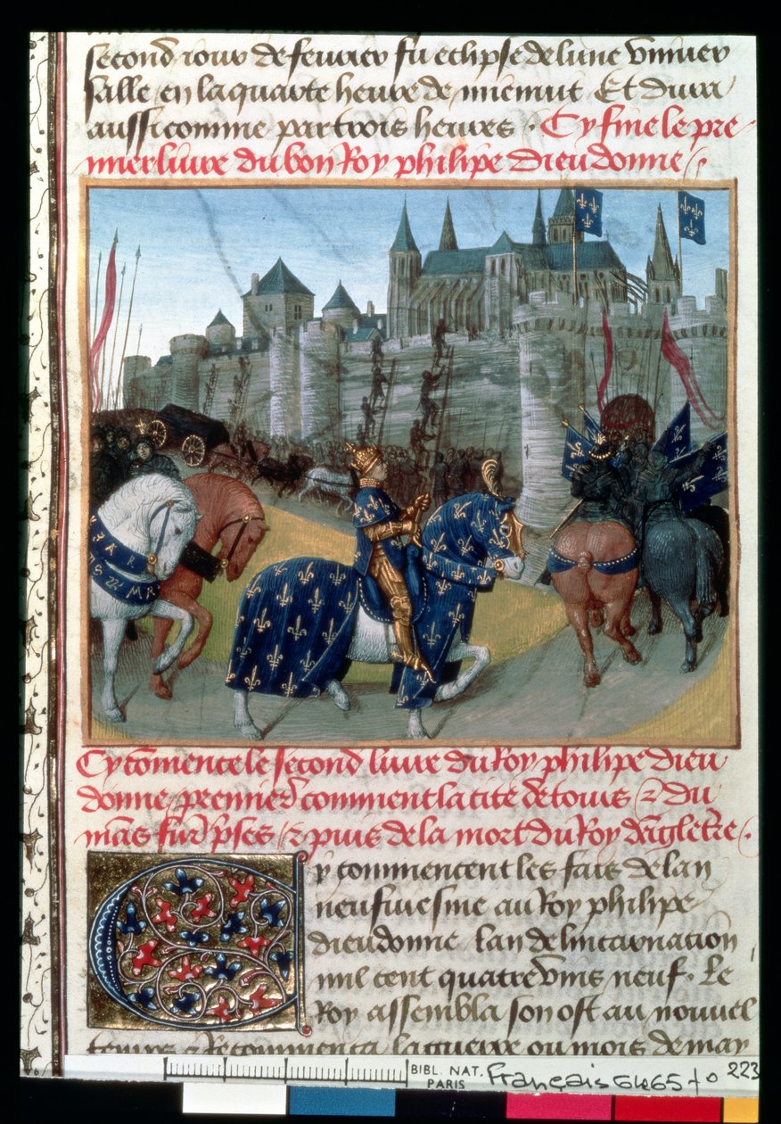 Fr 6465 f.223 Att ta turer av Philippe Auguste (1165-1223) Frankrikes kung 1202 av French School