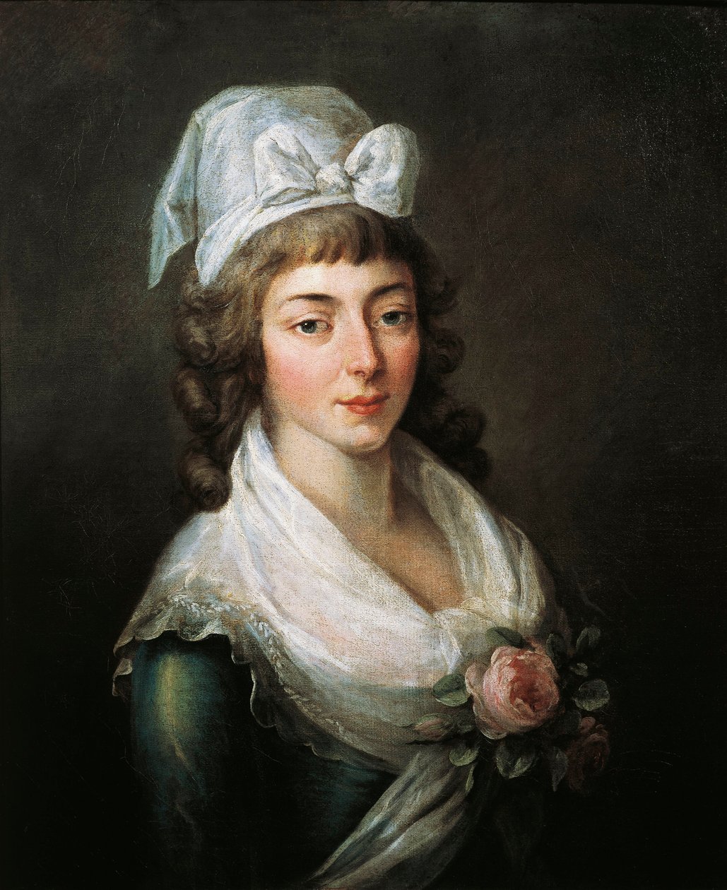 Frankrike, Paris, Versailles, Porträtt av Madame Roland (Marie-Jean Roland de la Platiere av French School