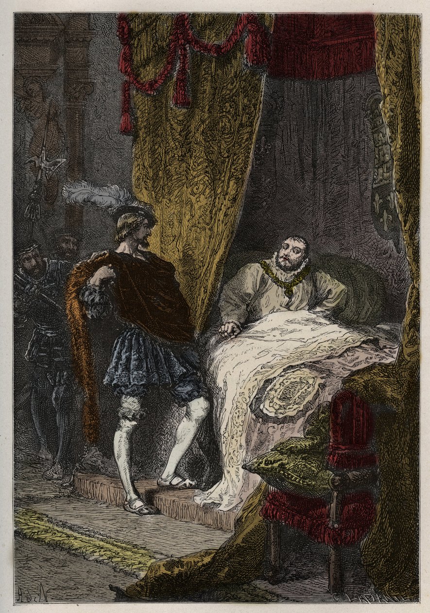 Francois 1er (1494-1547) överraskar Henrik VIII (1491-1547) på morgonen vid Camp du Drap d