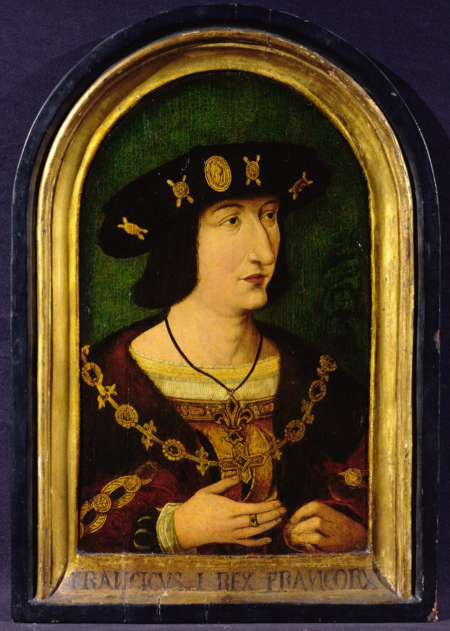 Francois I (1494-1547) Kung av Frankrike (1515-47) c.1520 (olja på panel) av French School